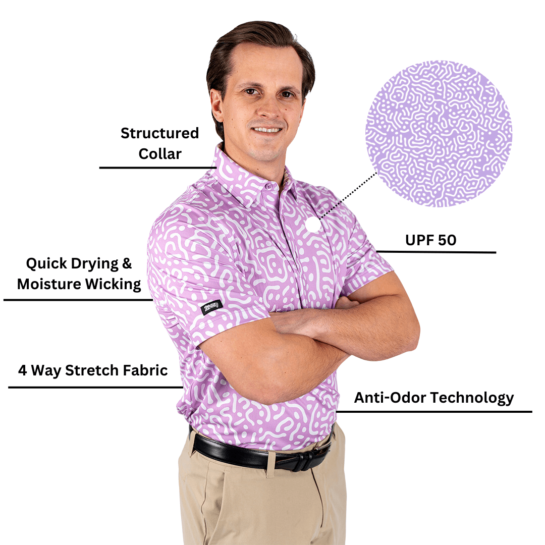 Wrong Fairway Men's Polo (Lavender) - 2putt