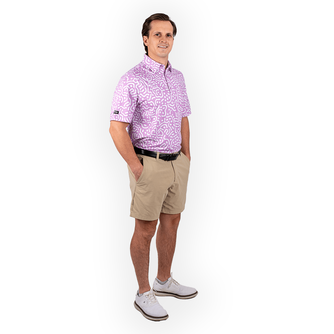 Wrong Fairway Men's Polo (Lavender) - 2putt