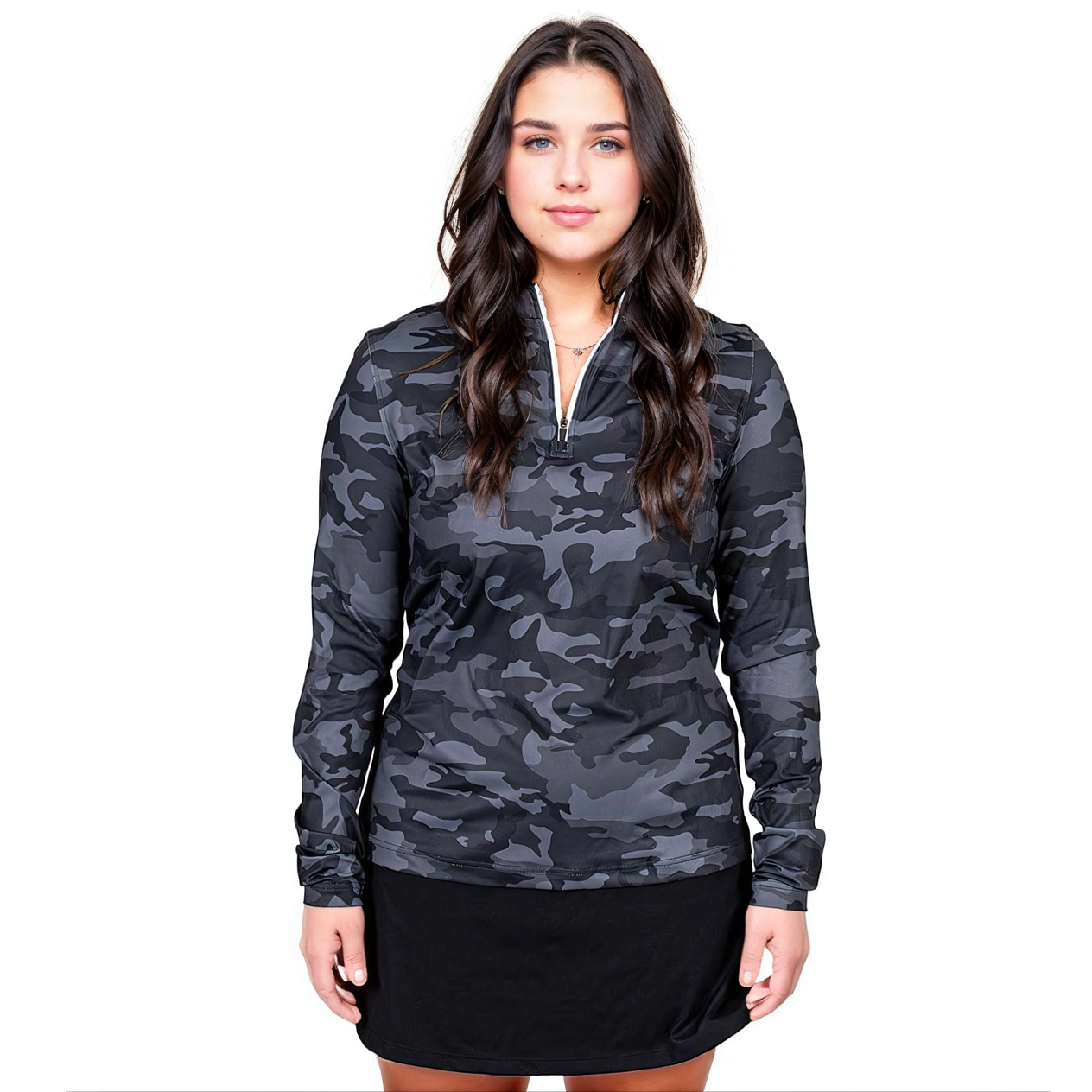 Blacked Out Camo Women's Q-Zip - 2putt