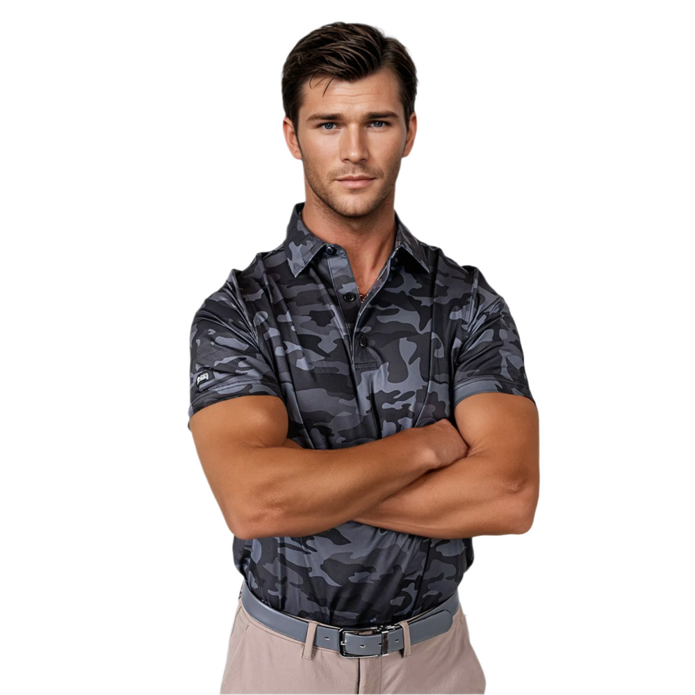 Blacked Out Camo Men's Polo - 2putt