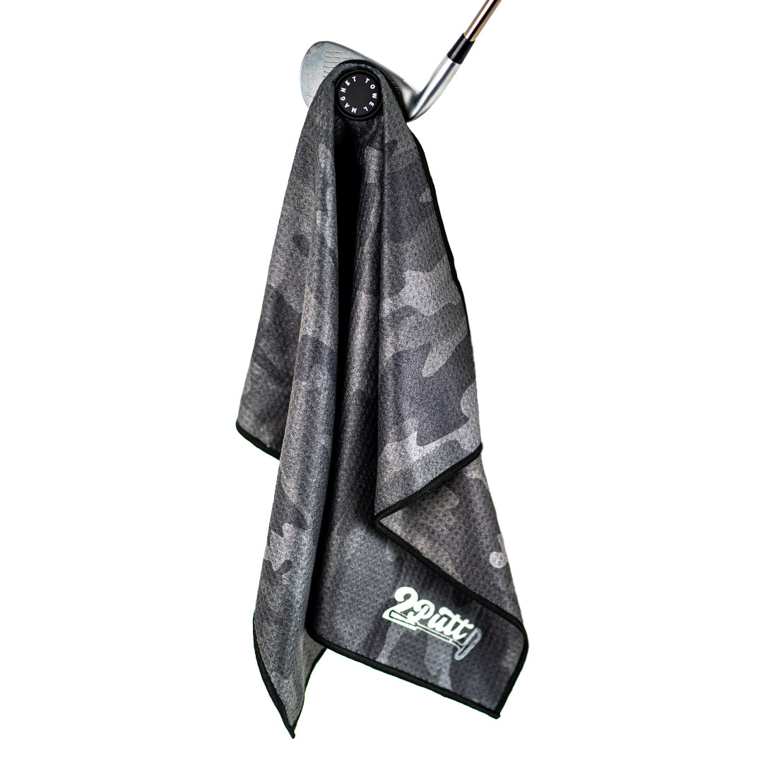 Black Camo Magnet Golf Towel - 2putt