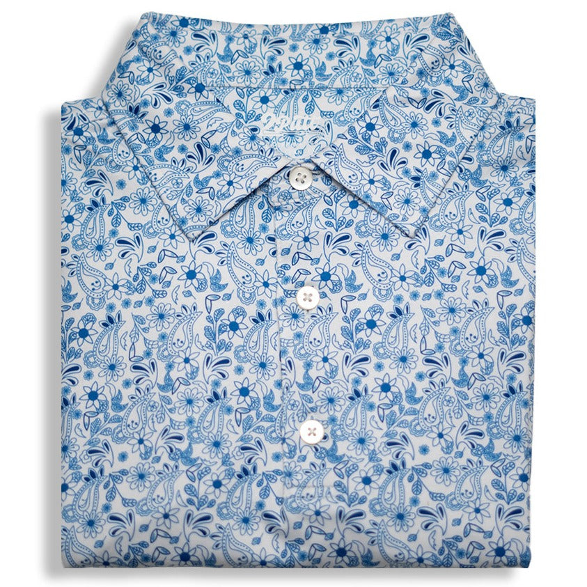 Blue Paisley Men's Polo - 2putt