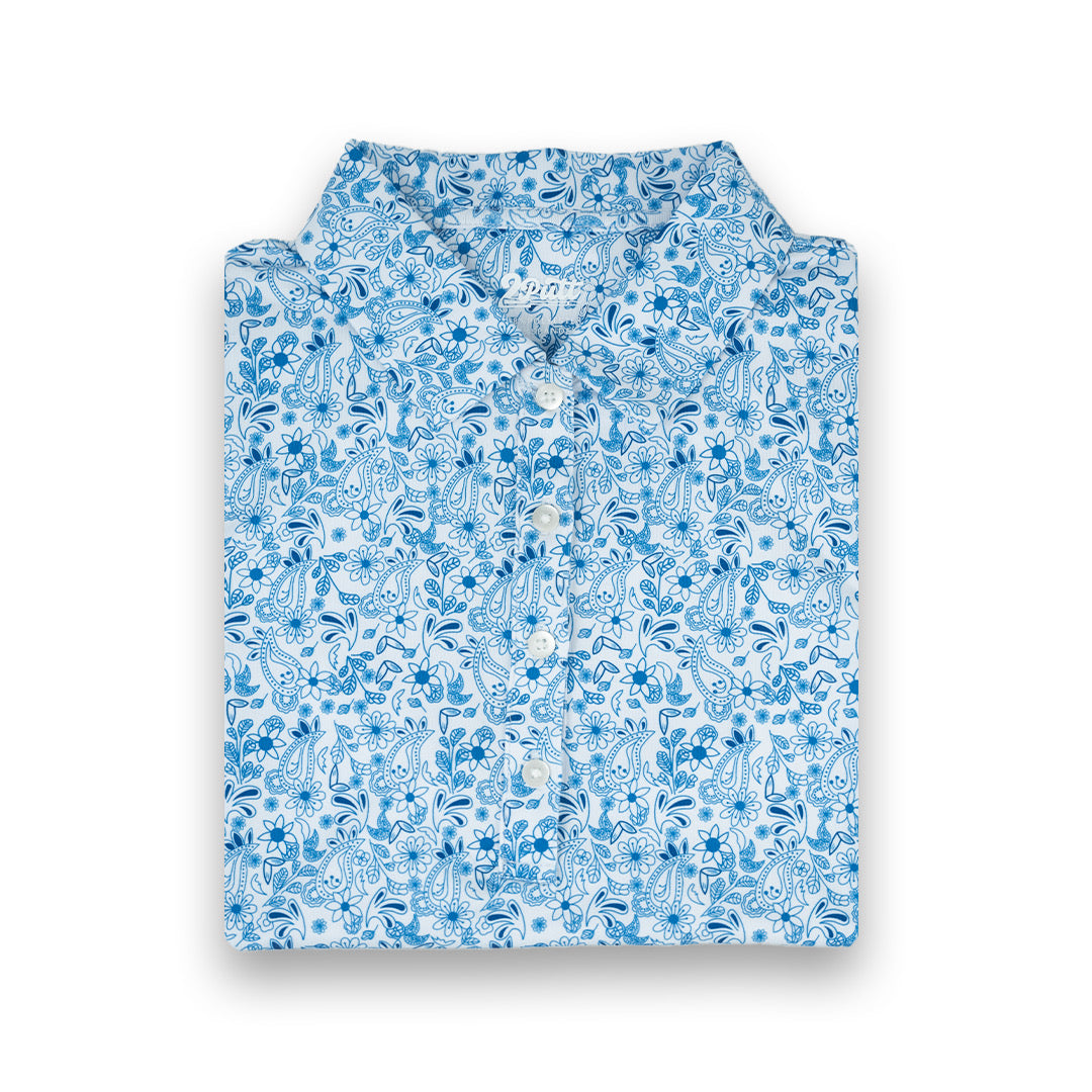 Blue Paisley Women's Polo (Sleeveless)