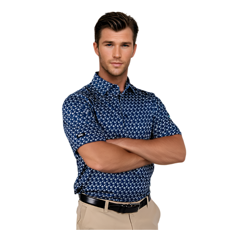 
                      
                        Blue Floral Men's Polo - 2putt
                      
                    