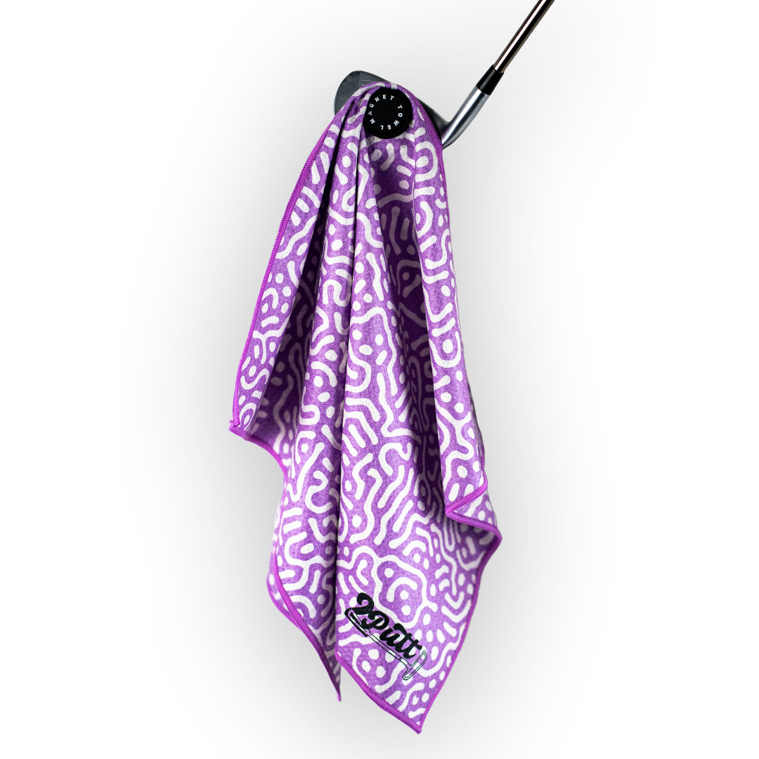 Wrong Fairway Lavender Magnet Golf Towel - 2putt