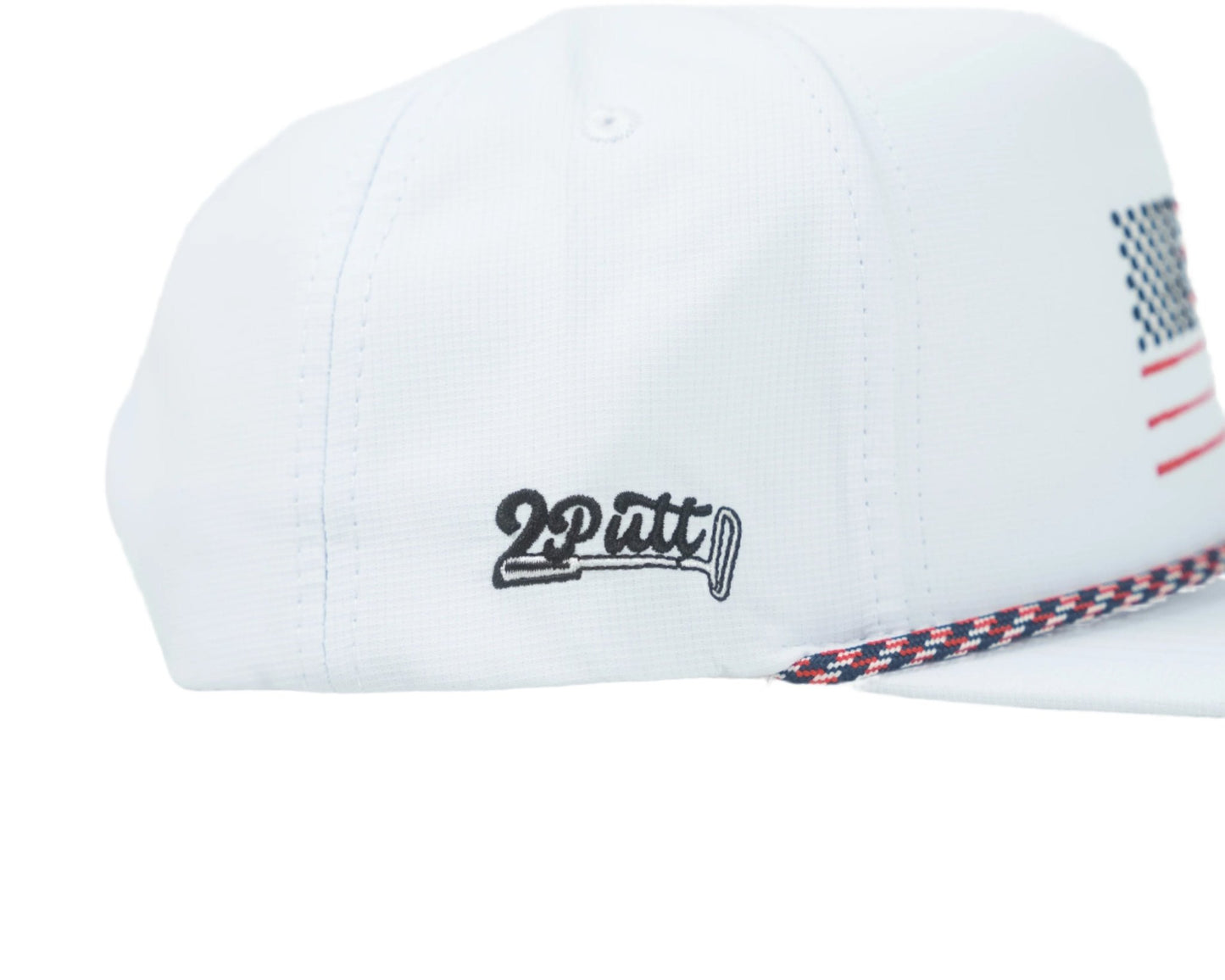 American Flag Rope Flat Bill Hat