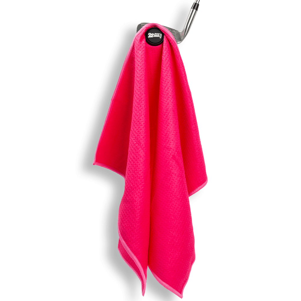 Hot Pink Magnet Golf Towel - 2putt