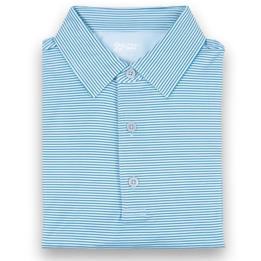 Light Blue Stripe Men's Polo - 2putt