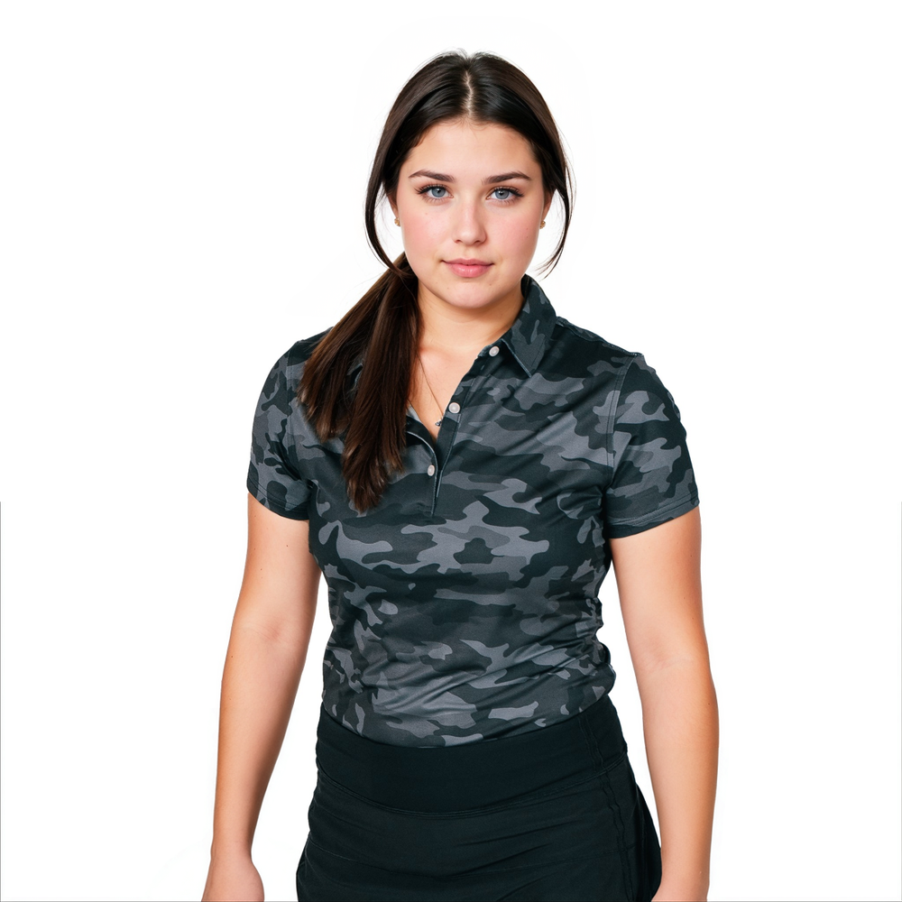 Blacked Out Camo Women's Polo - 2putt